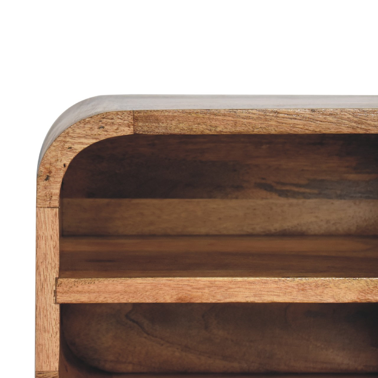 Oak Floating Open Curve Bedside