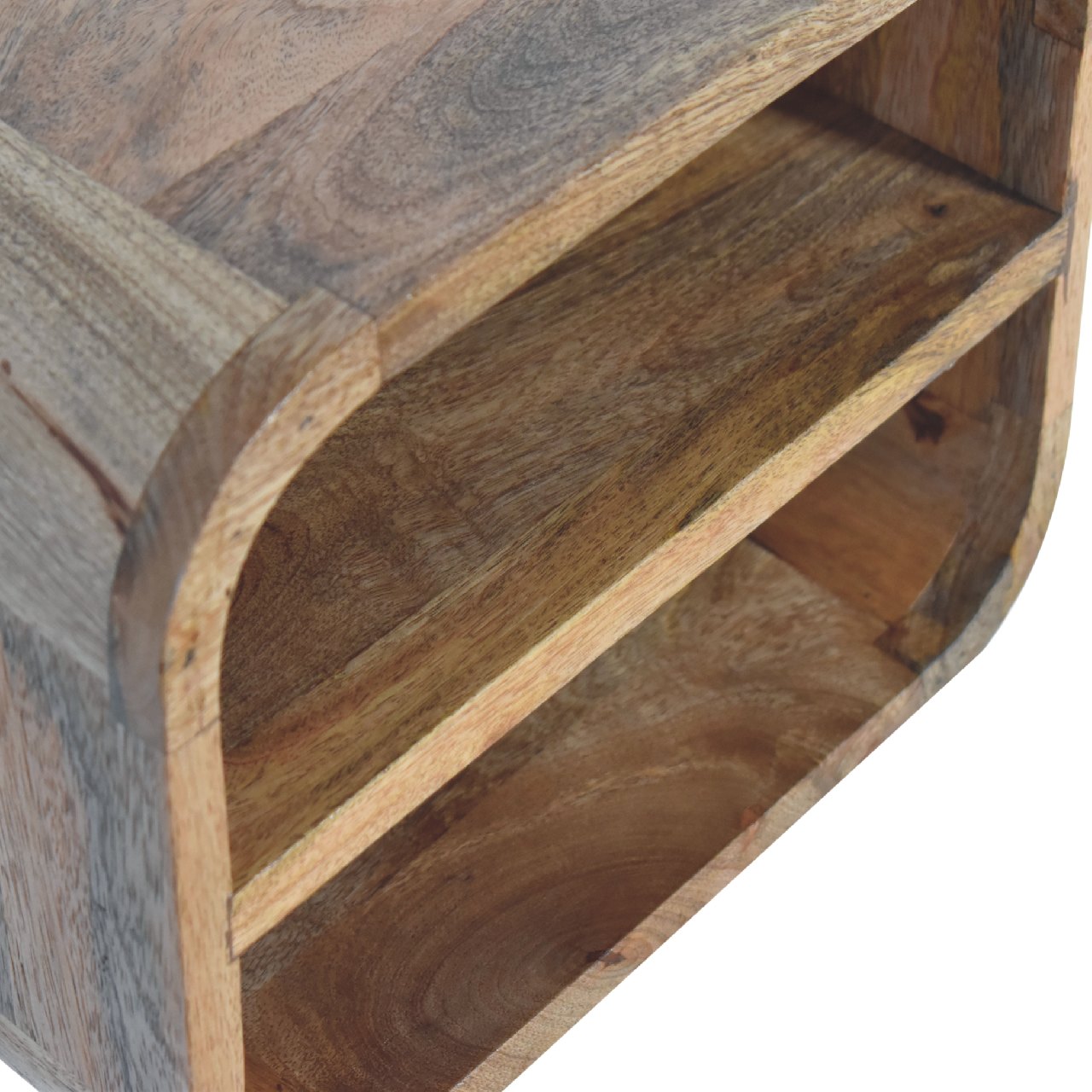 Oak Floating Open Curve Bedside